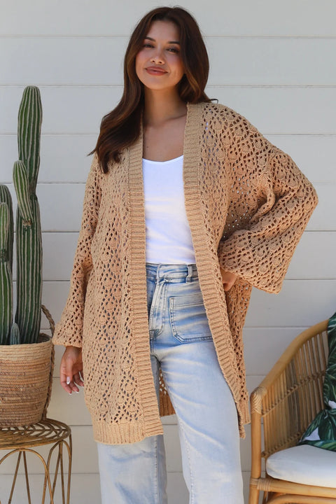 Open Cardi Blouse Sleeve - Caramel