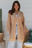 Open Cardi Blouse Sleeve - Caramel