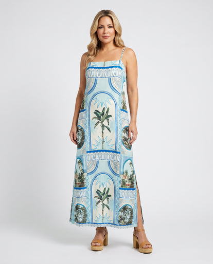 Palm Pavilion Slip Dress