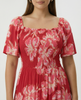 Pink Floral on Red Maxi