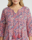 Pintuck Frill Sleeve Dress - Pink