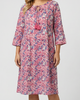 Pintuck Frill Sleeve Dress - Pink