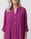 Pocket Shirt Dress - Magenta