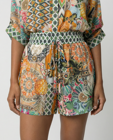 Majorelle Elastic Waist Shorts