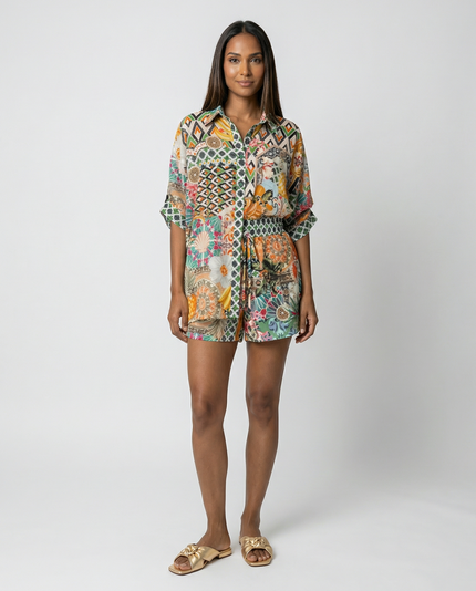 Majorelle Elastic Waist Shorts