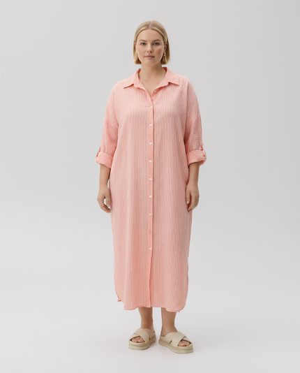 Pinstripe Shirt Dress - Candy