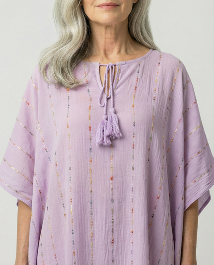 Rainbow Dobby Kaftan - Lavender