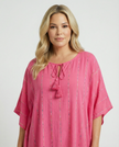 Rainbow Dobby Kaftan - Pink