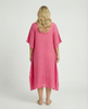 Rainbow Dobby Kaftan - Pink