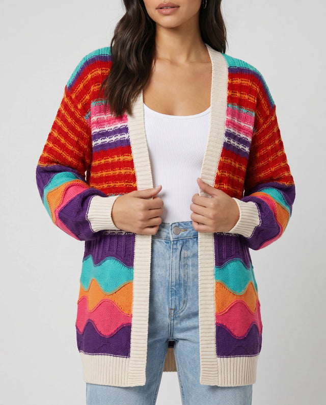 Retro Long Cardi - Bright