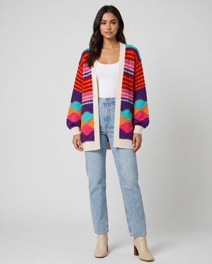 Retro Long Cardi - Bright