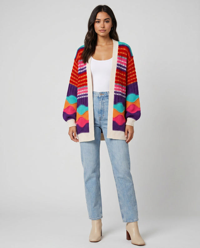 Retro Long Cardi - Bright