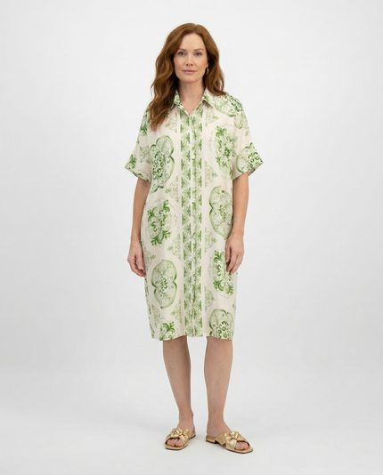 Italian Tile Dress - Green