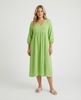 Sequin Midi Smock Dress - Lime