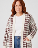 Rustic Check Fringe Cardi