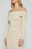 Off Shoulder Jersey Midi Dress - Oatmeal