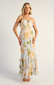 Camellia Ruffle Maxi - Blue
