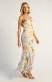 Camellia Ruffle Maxi - Blue