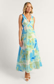 Riviera Trim Summer Dress - Blue