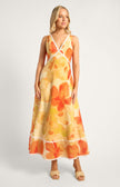 Riviera Trim Summer Dress - Orange