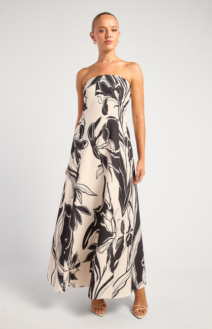 Floral Strapless Maxi