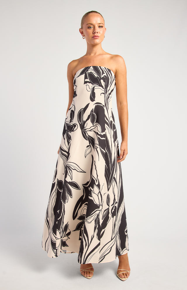 Floral Strapless Maxi