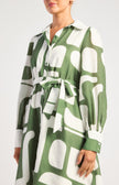 Abstract Shirt Dress - Olive