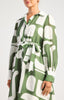 Abstract Shirt Dress - Olive