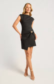 Gold Buckle Dress - Black