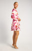 Ruffle Hem Floral Dress - Magenta