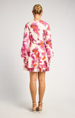 Ruffle Hem Floral Dress - Magenta