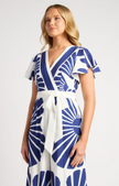 Fan Leaf Jumpsuit - Navy