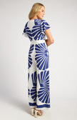 Fan Leaf Jumpsuit - Navy