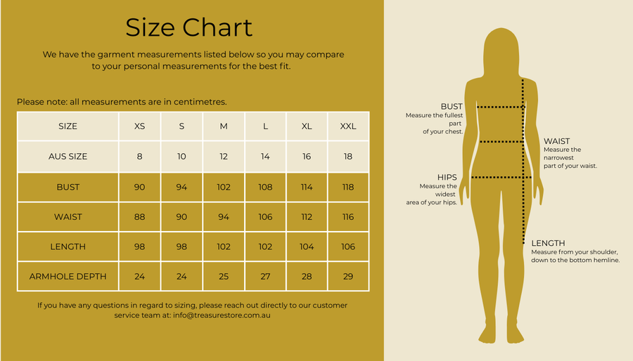 Size chart for Sleeveless Drawstring Dress - Brown