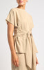 Tie Top and Pant Set - Beige