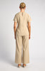 Tie Top and Pant Set - Beige