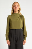 Draped Blouse - Olive