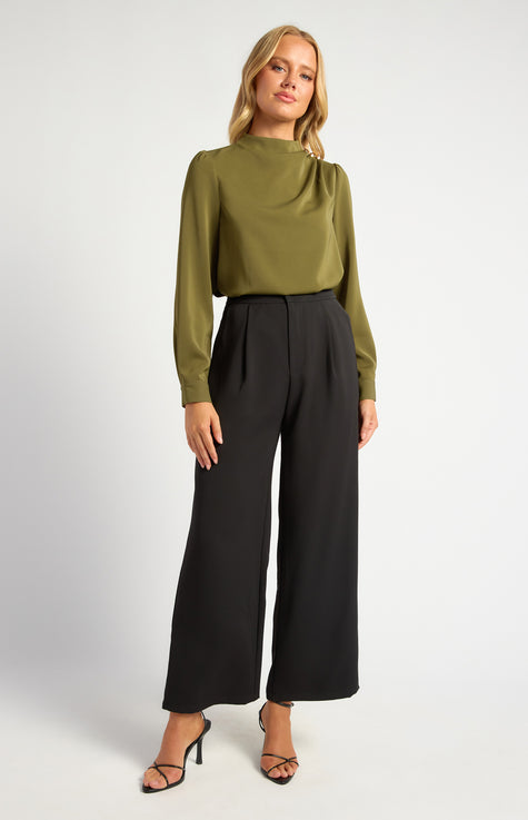 Draped Blouse - Olive