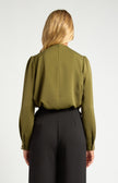 Draped Blouse - Olive
