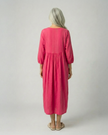 Sequin Midi Smock Dress - Fuchsia