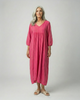 Sequin Midi Smock Dress - Fuchsia