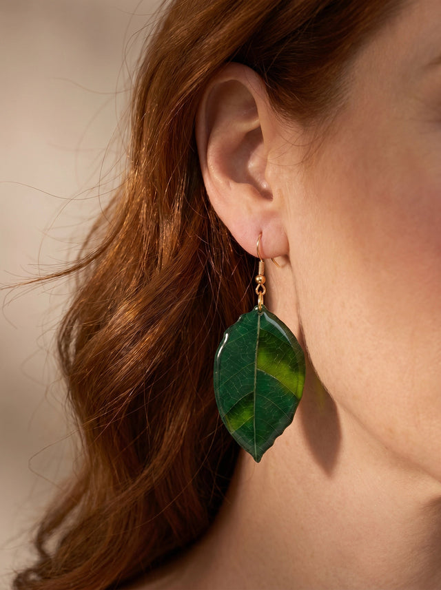 Resin Leaf Earring