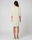 Sequin Dobby TabSlv Dress - Cream