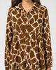 Abstract Pebble Print Dress - Brown