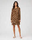 Abstract Pebble Print Dress - Brown