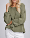 Soft Sage Tie Knit Jumper
