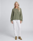 Soft Sage Tie Knit Jumper