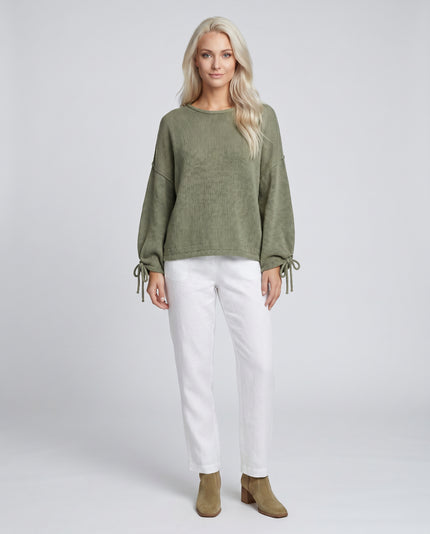 Soft Sage Tie Knit Jumper