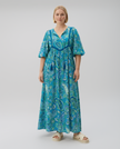 Aqua Paisley Yoke Maxi