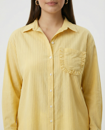 Frill Pocket Shirt - Lemon